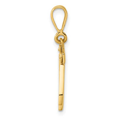 14k Small Polished Number 42 Charm - 2