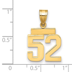14k Small Polished Number 52 Charm - 2