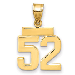 14k Small Polished Number 52 Charm - 2