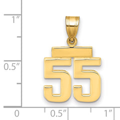 14k Small Polished Number 55 Charm - 2