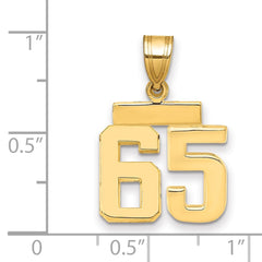 14k Small Polished Number 65 Charm - 2