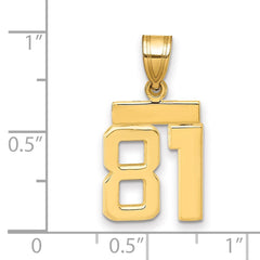 14k Small Polished Number 81 Charm - 2