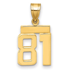 14k Small Polished Number 81 Charm - 2