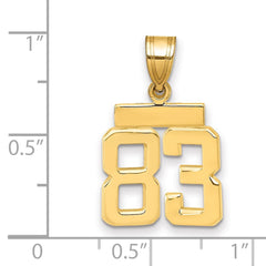 14k Small Polished Number 83 Charm - 2