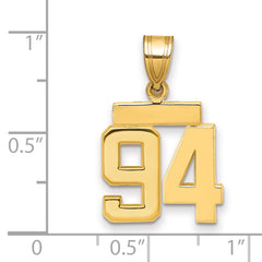 14k Small Polished Number 94 Charm - 2