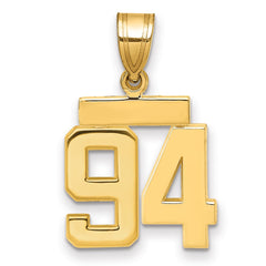 14k Small Polished Number 94 Charm - 2