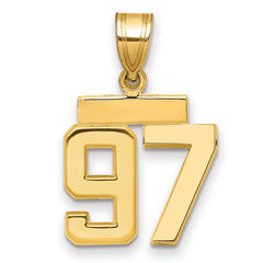 14k Small Polished Number 97 Charm - 2