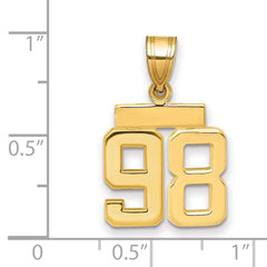 14k Small Polished Number 98 Charm - 2