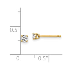 14y .25ct. I1 J-K Diamond Stud Push-on Post Earrings