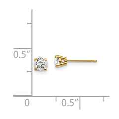 14y .30ct. I1 J-K Diamond Stud Push-on Post Earrings
