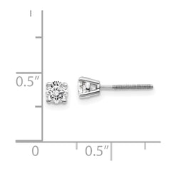 14kw .50ct SI3 G-I Diamond Stud Thread on/off Post Earrings