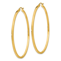 14k 2mm Square Tube Hoop Earrings - 7