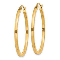 14k 2mm Square Tube Hoop Earrings - 8