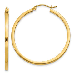 14k 2mm Square Tube Hoop Earrings - 8
