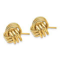 14k Polished Triple Knot Post Earrings - 2