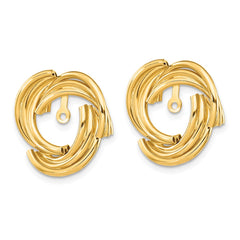 14k Polished Fancy Earring Jackets - 3