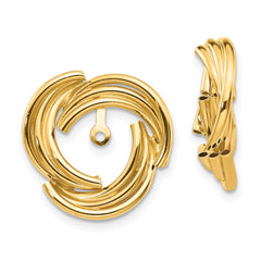 14k Polished Fancy Earring Jackets - 3