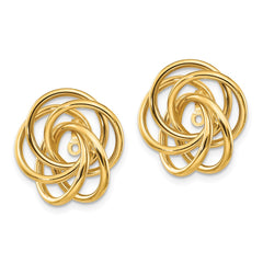 14k Polished Love Knot Earring Jackets - 4