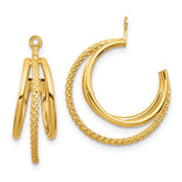 14k Polished & Twisted Triple Hoop Earring Jackets
