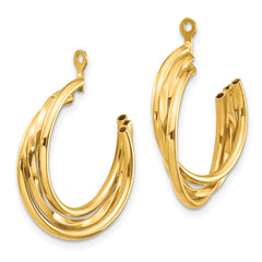 14k Polished Hoop Earring Jackets - 2
