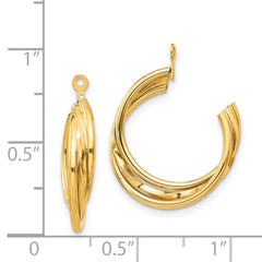 14k Polished Hoop Earring Jackets - 2