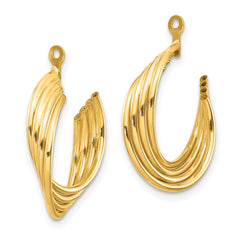 14k Polished Hoop Earring Jackets - 3