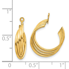 14k Polished Hoop Earring Jackets - 3