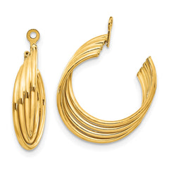 14k Polished Hoop Earring Jackets - 3