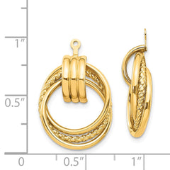 14k Polished Fancy Earring Jackets - 2