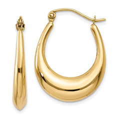 14k Polished Hoop Earrings - 5