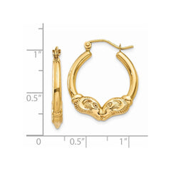 14k Polished Ram Hoop Earrings - 2