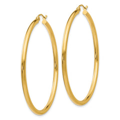 14K Polished 2.5mm Tube Hoop Earrings - 4