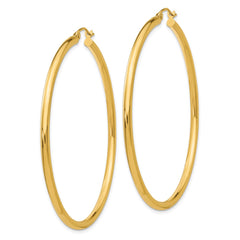 14K Polished 2.5mm Tube Hoop Earrings