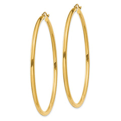 14K Polished 2.5mm Tube Hoop Earrings - 6
