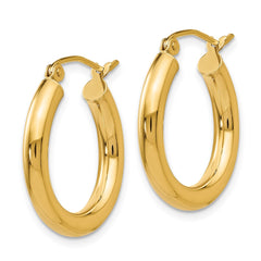 14k Polished 3mm Tube Hoop Earrings - 2