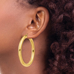 14k Polished 5mm Tube Hoop Earrings - 6