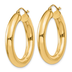 14k Polished 5mm Tube Hoop Earrings - 7