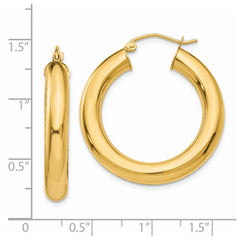 14k Polished 5mm Tube Hoop Earrings - 7