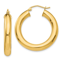 14k Polished 5mm Tube Hoop Earrings - 7