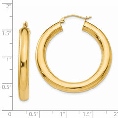 14k Yellow Gold Polished 5mm Lightweight Hoop Earrings - 2