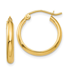 14k Polished Hoop Earring - 10