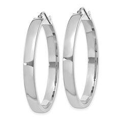 14K White Gold Polished Hoop Earring - 2