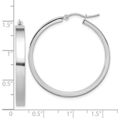 14K White Gold Polished Hoop Earring - 2