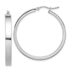 14K White Gold Polished Hoop Earring - 2
