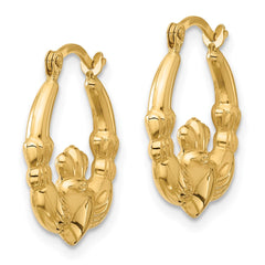 14k Claddagh Hoop Earrings - 2