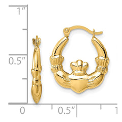 14k Claddagh Hoop Earrings - 2