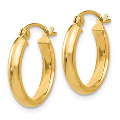 14k Round Tube Hoop Earrings - 4