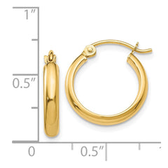 14k Round Tube Hoop Earrings - 4