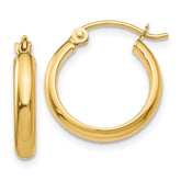 14k Round Tube Hoop Earrings - 4