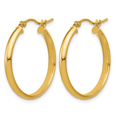 14k Round Tube Hoop Earrings - 2